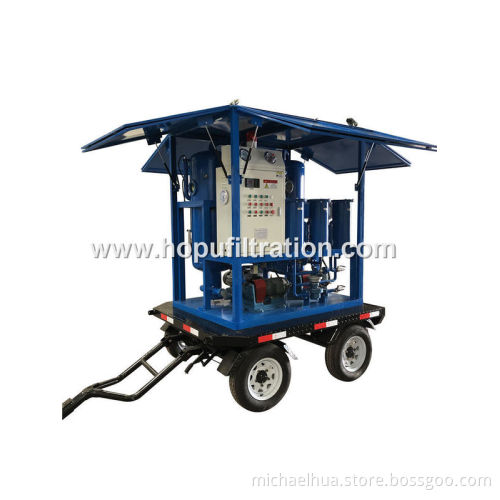 Outdoor Mobile Insulating Oil Filtration Machine With 4 Wheels
